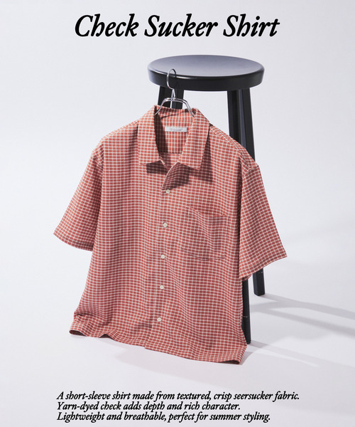 JOURNAL STANDARD（ジャーナルスタンダード）の「チェック サッカー 半袖 シャツ（シャツ/ブラウス・メンズ・ブラック系その他/ブラック/レッド/ネイビー・LARGE/MEDIUM）」の2枚目の写真
