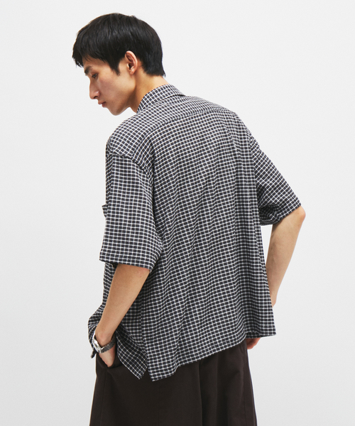 JOURNAL STANDARD（ジャーナルスタンダード）の「チェック サッカー 半袖 シャツ（シャツ/ブラウス・メンズ・ブラック系その他/ブラック/レッド/ネイビー・LARGE/MEDIUM）」の6枚目の写真