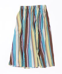 MELROSE claire | 【マルチストライプギャザーフレアスカート】(スカート)