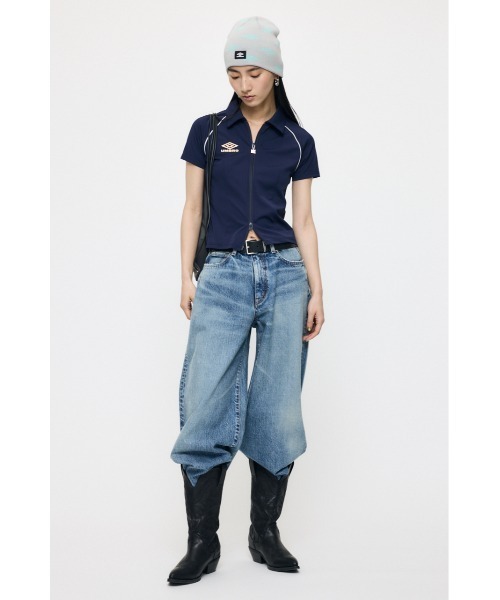 MOUSSY(マウジー)の「U/M ZIP UP シャツ(シャツ/ブラウス・レディース・イエロー/ネイビー・FREE)」の5枚目の写真