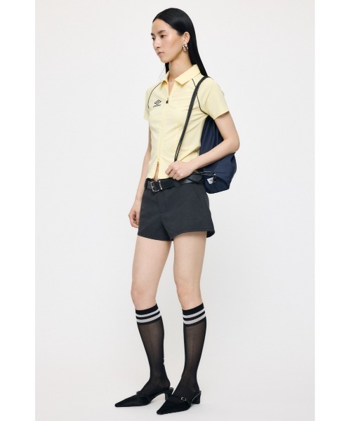 MOUSSY(マウジー)の「U/M ZIP UP シャツ(シャツ/ブラウス・レディース・イエロー/ネイビー・FREE)」の13枚目の写真