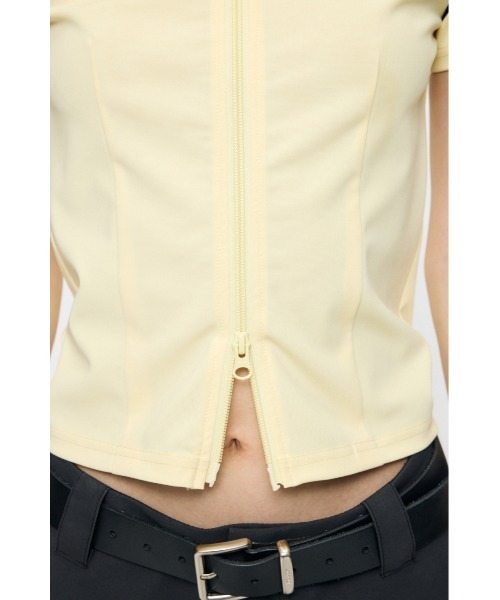 MOUSSY U/M ZIP UP シャツ 黄色 U/M ZIP UP シャツ（シャツ/ブラウス）｜MOUSSY（マウジー）の