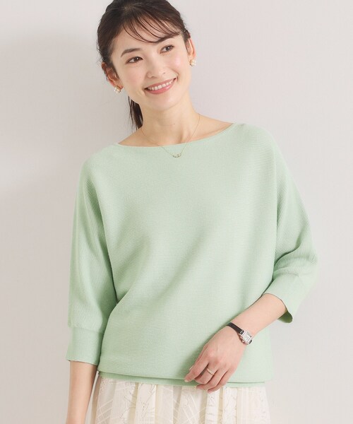 ITS'DEMO（イッツデモ）の「【手洗い可】ラメガーターニット（ニット/セーター・レディース・アイボリー/ネイビー/パープル/ライトグリーン・00）」の2枚目の写真