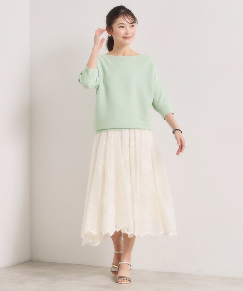 ITS'DEMO（イッツデモ）の「【手洗い可】ラメガーターニット（ニット/セーター・レディース・アイボリー/ネイビー/パープル/ライトグリーン・00）」の14枚目の写真