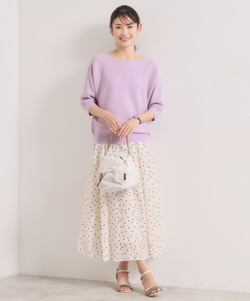 ITS'DEMO（イッツデモ）の「【手洗い可】ラメガーターニット（ニット/セーター・レディース・アイボリー/ネイビー/パープル/ライトグリーン・00）」の17枚目の写真