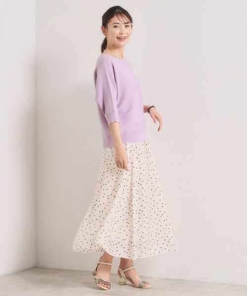 ITS'DEMO（イッツデモ）の「【手洗い可】ラメガーターニット（ニット/セーター・レディース・アイボリー/ネイビー/パープル/ライトグリーン・00）」の18枚目の写真