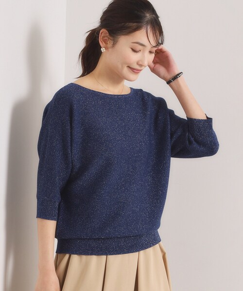 ITS'DEMO（イッツデモ）の「【手洗い可】ラメガーターニット（ニット/セーター・レディース・アイボリー/ネイビー/パープル/ライトグリーン・00）」の20枚目の写真