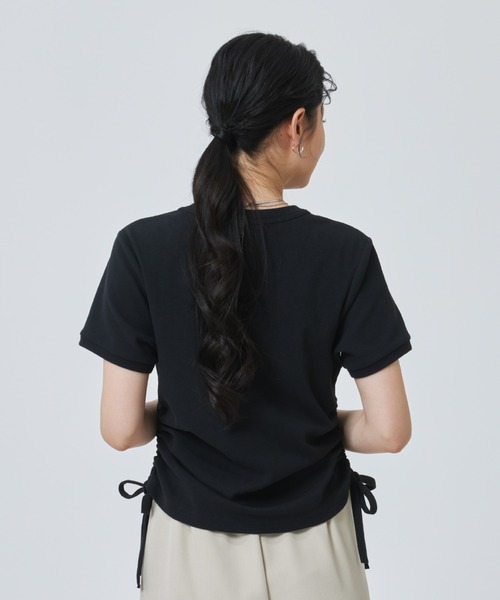 adidas(アディダス)の「【別注】アディダス adidas アルペン ワッフル サイドギャザー 半袖Tシャツ 限定コラボ(Tシャツ/カットソー・レディース・オフホワイト/ブラック・S/M/L/XL)」の12枚目の写真