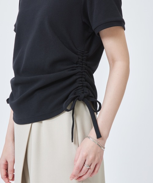 adidas(アディダス)の「【別注】アディダス adidas アルペン ワッフル サイドギャザー 半袖Tシャツ 限定コラボ(Tシャツ/カットソー・レディース・オフホワイト/ブラック・S/M/L/XL)」の17枚目の写真