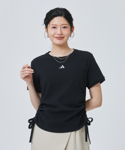 adidas(アディダス)の「【別注】アディダス adidas アルペン ワッフル サイドギャザー 半袖Tシャツ 限定コラボ(Tシャツ/カットソー・レディース・オフホワイト/ブラック・S/M/L/XL)」の10枚目の写真