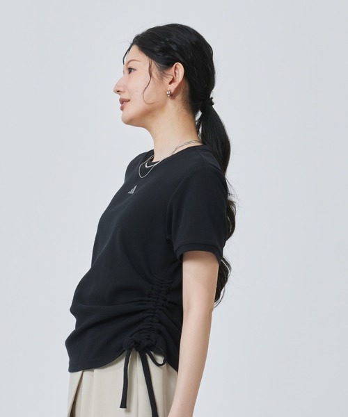 adidas(アディダス)の「【別注】アディダス adidas アルペン ワッフル サイドギャザー 半袖Tシャツ 限定コラボ(Tシャツ/カットソー・レディース・オフホワイト/ブラック・S/M/L/XL)」の11枚目の写真