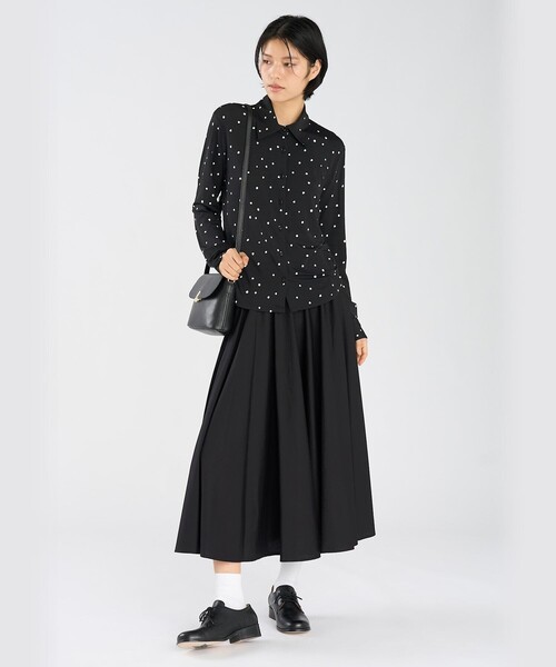 agnes b.(アニエスベー)の「ドット ジャージー 長袖 ブラウス "Boys Boys"(シャツ/ブラウス・レディース・ブラック・3/2/1)」の5枚目の写真