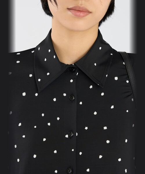 agnes b.(アニエスベー)の「ドット ジャージー 長袖 ブラウス "Boys Boys"(シャツ/ブラウス・レディース・ブラック・3/2/1)」の6枚目の写真