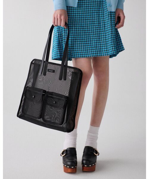 kate spade new york(ケイトスペード ニューヨーク)の「ブリージー メッシュ トート バッグ(ショルダーバッグ・レディース・ブラック・ONESIZE)」の1枚目の写真