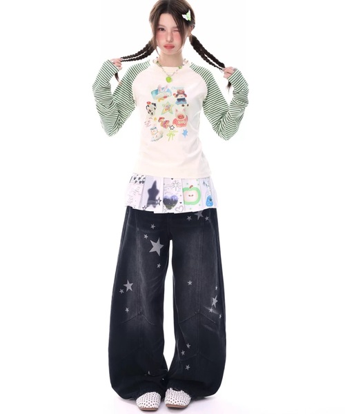 Alvia(アルビア)の「スター柄デニムパンツ(デニムパンツ・レディース・ブラック・L/M/S)」の13枚目の写真