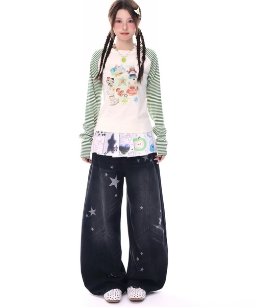 Alvia(アルビア)の「スター柄デニムパンツ(デニムパンツ・レディース・ブラック・L/M/S)」の14枚目の写真