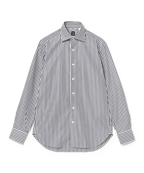 BEAMS F（ビームスエフ）の「コットン ロンドンストライプ ワイドカラーシャツ（シャツ/ブラウス・メンズ・ネイビー・40/39/37）」の4枚目の写真