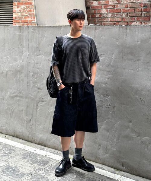 NONBLANK（ノンブランク）の「ウォッシュドポケットストライプTシャツ_GREY（Tシャツ/カットソー・メンズ・グレー・MEDIUM/X-LARGE）」の11枚目の写真