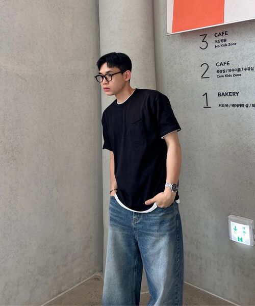 NONBLANK（ノンブランク）の「ウォッシュドポケットストライプTシャツ_GREY（Tシャツ/カットソー・メンズ・グレー・MEDIUM/X-LARGE）」の18枚目の写真