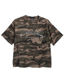THRASHER (スラッシャー) ショート丈 Tシャツ 半袖 綿100％ レオパード柄 カモフラ柄 クルーネック カットソー TH26SU05D12 ユニセックス 迷彩 アニマル