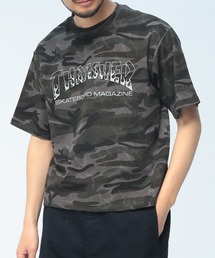 THRASHER (スラッシャー) ショート丈 Tシャツ 半袖 綿100% レオパード柄 カモフラ柄 クルーネック カットソー TH26SU05D12 ユニセックス 迷彩 アニマル