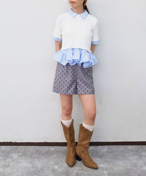 archives(アルシーヴ)の「ドットコンパクトショートパンツ(その他パンツ・レディース・ブラック/グレー・MEDIUM)」の9枚目の写真