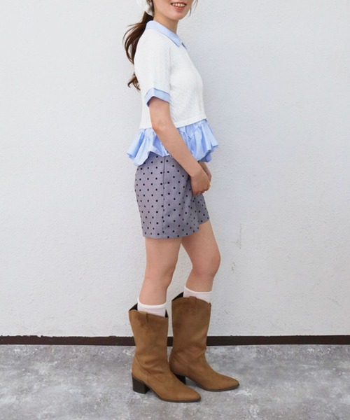 archives(アルシーヴ)の「ドットコンパクトショートパンツ(その他パンツ・レディース・ブラック/グレー・MEDIUM)」の11枚目の写真