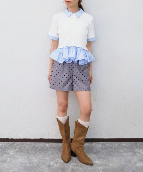 archives(アルシーヴ)の「ドットコンパクトショートパンツ(その他パンツ・レディース・ブラック/グレー・MEDIUM)」の10枚目の写真