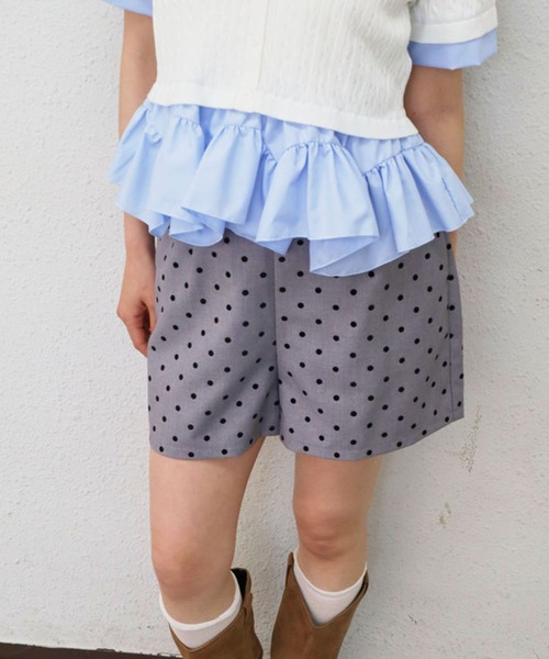 archives(アルシーヴ)の「ドットコンパクトショートパンツ(その他パンツ・レディース・ブラック/グレー・MEDIUM)」の4枚目の写真