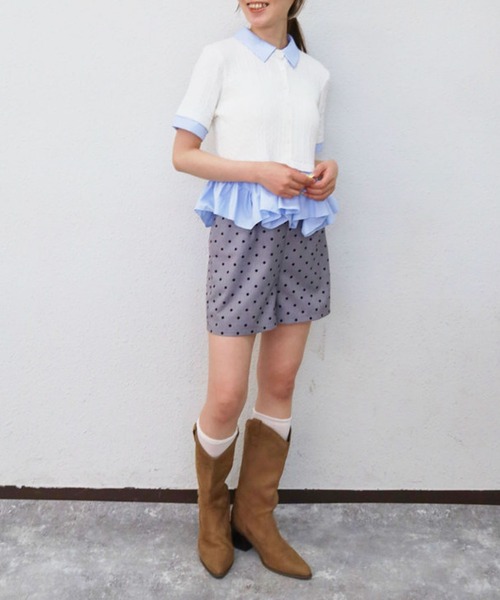 archives(アルシーヴ)の「ドットコンパクトショートパンツ(その他パンツ・レディース・ブラック/グレー・MEDIUM)」の8枚目の写真