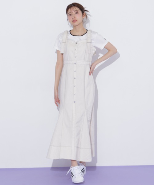 JILL by JILL STUART(ジルバイジルスチュアート)の「肩リボンデニムジャンスカ(ワンピース・レディース・ブルー/ホワイト・MEDIUM/SMALL)」の15枚目の写真