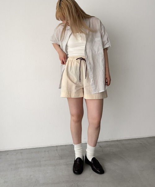 CANAL JEAN(キャナルジーン)の「COIN チェック半袖シャツ(シャツ/ブラウス・レディース・ブルー/アイボリー・ONE SIZE)」の5枚目の写真
