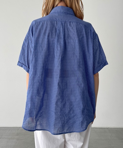 CANAL JEAN(キャナルジーン)の「COIN チェック半袖シャツ(シャツ/ブラウス・レディース・ブルー/アイボリー・ONE SIZE)」の11枚目の写真