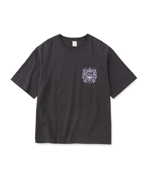 CALEE(キャリー)の「VINTAGE TYPE FLAME LOGO PINSTRIPING L/ S TEE <NATURALLY PAINT DESIGN>(Tシャツ/カットソー・メンズ・ホワイト/スミクロ・X-LARGE/LARGE/MEDIUM)」の1枚目の写真