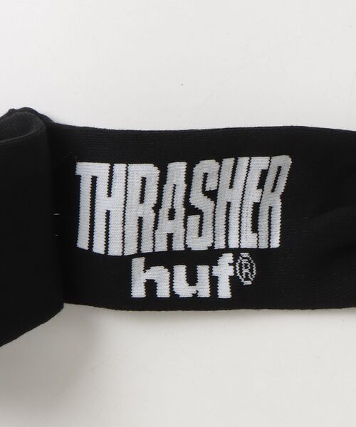 HUF(ハフ)の「【C-HUF4】【HUF×THRASHER/ハフ×スラッシャー】HUF X THRASHER LOGO SOCK SK00965(ソックス/靴下・メンズ・ホワイト/ブラック・O/S)」の12枚目の写真
