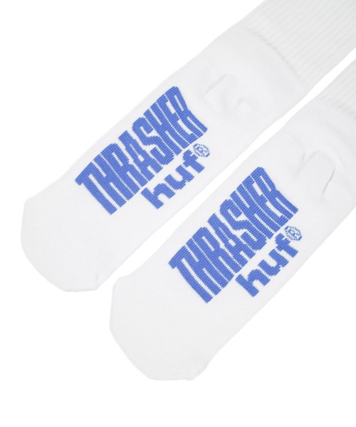 HUF(ハフ)の「【C-HUF4】【HUF×THRASHER/ハフ×スラッシャー】HUF X THRASHER LOGO SOCK SK00965(ソックス/靴下・メンズ・ホワイト/ブラック・O/S)」の4枚目の写真