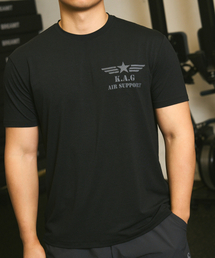 KHAKI GRADO（カーキグラド）の「K.A.G アンノウン Air Support マッスルドレギュラーフィット半袖Tシャツ (ブラック)（Tシャツ/カットソー）」
