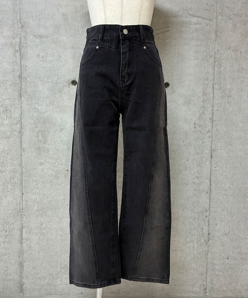 GLAMOROUS JANE(グラマラスジェーン)の「ウォッシュ切替BKデニムPT(デニムパンツ・レディース・ブラック・S/M/L)」の7枚目の写真
