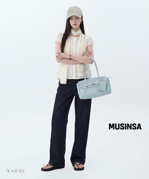 MUSINSA STANDARD WOMAN（ムシンサスタンダードウーマン）の「ウィメンズチェックテクスチャーベビードールブラウス[ホワイト]（シャツ/ブラウス・レディース・その他・X-SMALL/SMALL/MEDIUM/LARGE）」の10枚目の写真
