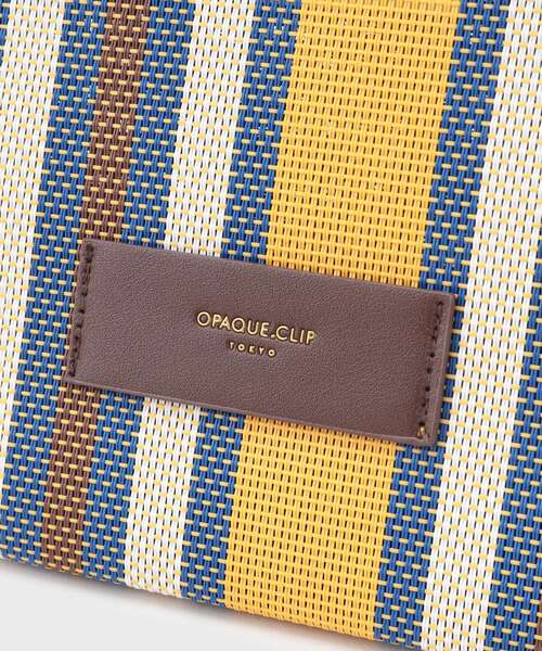 OPAQUE.CLIP(オペークドットクリップ)の「デザインハンドルマルチストライプミドルトート(トートバッグ・レディース・ブラウン系その他/ブラック/ダークブラウン・00)」の8枚目の写真