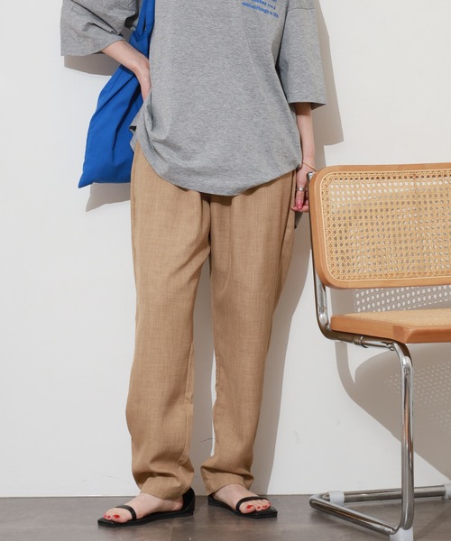 Re:EDIT(リエディ)の「リネンタッチテーパードパンツ(その他パンツ・レディース・ベージュ/ピンク・M)」の1枚目の写真