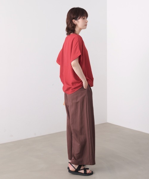 Bou Jeloud(ブージュルード)の「麻ライクキーネックプルオーバー(Tシャツ/カットソー・レディース・レッド/ブラック/ブルー/イエロー・FREE)」の11枚目の写真