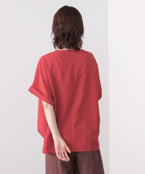 Bou Jeloud(ブージュルード)の「麻ライクキーネックプルオーバー(Tシャツ/カットソー・レディース・レッド/ブラック/ブルー/イエロー・FREE)」の13枚目の写真