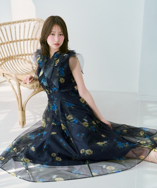 WILLSELECTION(ウィルセレクション)の「フラワーメッシュタックフレアスカート(スカート・レディース・ネイビー/ピンク/ホワイト/サックスブルー・FREE)」の20枚目の写真