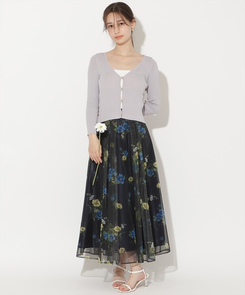 WILLSELECTION(ウィルセレクション)の「フラワーメッシュタックフレアスカート(スカート・レディース・ネイビー/ピンク/ホワイト/サックスブルー・FREE)」の22枚目の写真