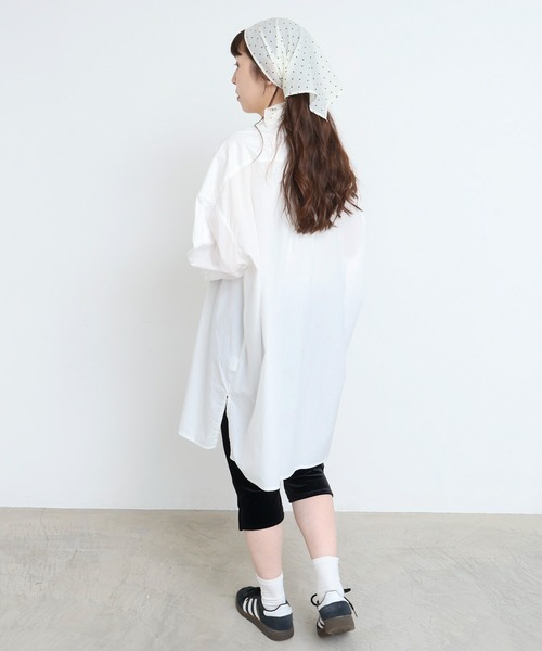 fig London(フィグロンドン)の「ribbon big shirt(シャツ/ブラウス・レディース・ベージュ/ネイビー・FREE)」の5枚目の写真