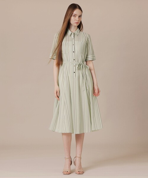 MACKINTOSH LONDON(マッキントッシュ ロンドン)の「【婦人画報6月号掲載】マーブルストライプワンピース(ワンピース・レディース・ピンク/グリーン・40/38)」の4枚目の写真