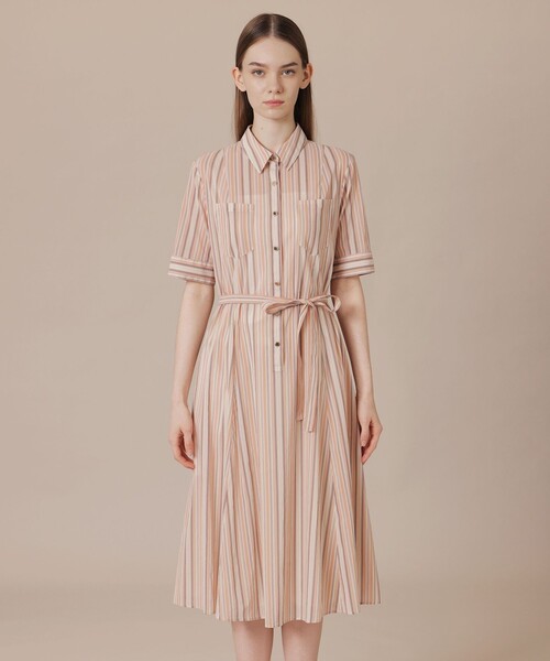 MACKINTOSH LONDON(マッキントッシュ ロンドン)の「【婦人画報6月号掲載】マーブルストライプワンピース(ワンピース・レディース・ピンク/グリーン・40/38)」の5枚目の写真