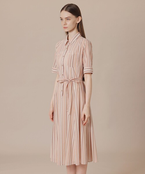 MACKINTOSH LONDON(マッキントッシュ ロンドン)の「【婦人画報6月号掲載】マーブルストライプワンピース(ワンピース・レディース・ピンク/グリーン・40/38)」の6枚目の写真