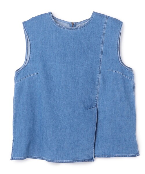 UNFILO(アンフィーロ)の「【野呂佳代さん着用】UNFILO DENIM light ノースリーブブラウス(シャツ/ブラウス・レディース・ネイビー系/サックスブルー系/ベージュ系・X-LARGE)」の12枚目の写真